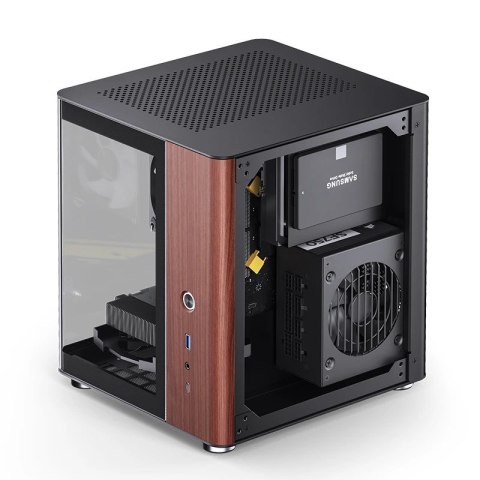 Obudowa PC Jonsbo TK-0, Mini-Tower, Mini-ITX, Tempered Glass, Holz - schwarz Jonsbo