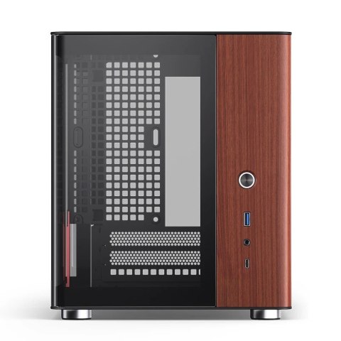 Obudowa PC Jonsbo TK-0, Mini-Tower, Mini-ITX, Tempered Glass, Holz - schwarz Jonsbo
