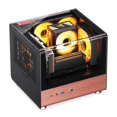 Obudowa PC Jonsbo TK-0, Mini-Tower, Mini-ITX, Tempered Glass, Holz - schwarz Jonsbo