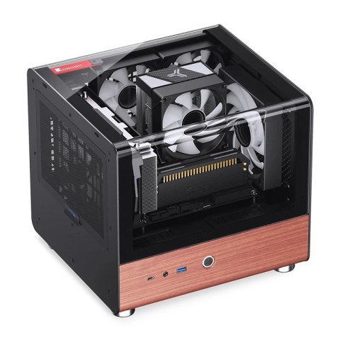 Obudowa PC Jonsbo TK-0, Mini-Tower, Mini-ITX, Tempered Glass, Holz - schwarz Jonsbo