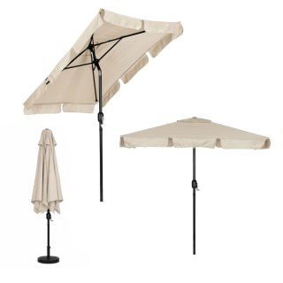 Prostokątny duży parasol ogrodowy skośny łamany z korbą beżowy 200x130 cm MultiGarden MultiGarden