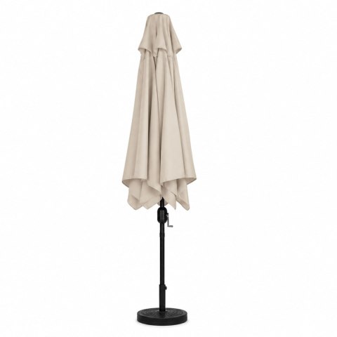 Prostokątny duży parasol ogrodowy skośny łamany z korbą beżowy 200x130 cm MultiGarden MultiGarden