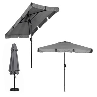 Prostokątny duży parasol ogrodowy skośny łamany z korbą szary 200x130 cm MultiGarden MultiGarden