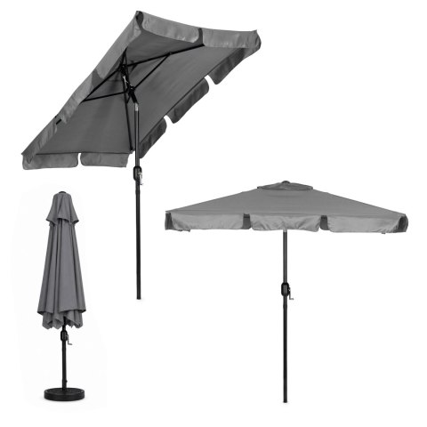 Prostokątny duży parasol ogrodowy skośny łamany z korbą szary 200x130 cm MultiGarden MultiGarden