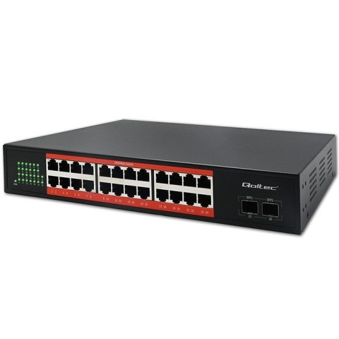 Qoltec Przełącznik sieciowy SWITCH Gigabit Ethernet | 24x RJ45 | 2x SFP | 1000 Mb/s Qoltec