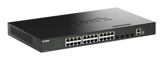 D-Link DGS-1530-28P/E przełącznik sieciowy Zarządzany L2 Gigabit Ethernet (10/100/1000) Obsługa PoE Czarny D-Link