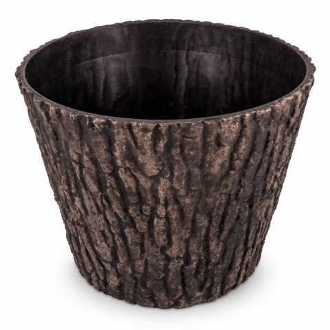 Doniczka orzechowa, efekt drewna, UV stabilna, dekoracyjna, balkonowa, do ogrodu, 37,5x30 cm KAMAI STRENDPRO
