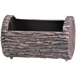 Doniczka skrzynka okienna orzech, plastikowa, owalna, efekt drewna, UV-stabilna, do ogrodu i balkonu, 22x35 cm, 7,5 l KAMAI STRENDPRO