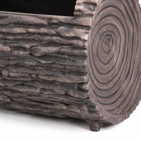 Doniczka skrzynka okienna orzech, plastikowa, owalna, efekt drewna, UV-stabilna, do ogrodu i balkonu, 22x35 cm, 7,5 l KAMAI STRENDPRO