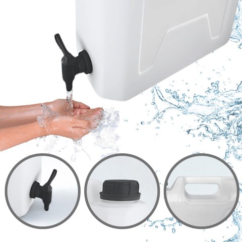 Kanister na wodę pitną z dolnym kranikiem, tworzywo HDPE, 12L