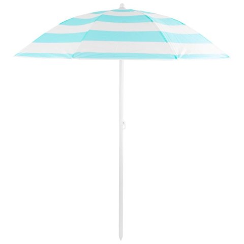 Parasol plażowy biało-niebieski, stalowy, z nachyleniem, średnica 180 cm, wysokość 200 cm, maszt 32 mm KAMAI STRENDPRO