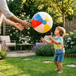 Piłka plażowa dziecięca, dmuchana, do wody i na basen, wielokolorowa, średnica 51 cm, 2+ KAMAI STRENDPRO