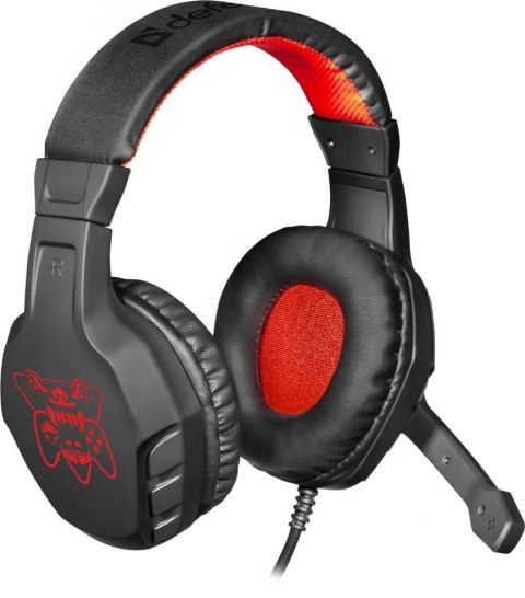 SŁUCHAWKI DEFENDER Z MIKROFONEM CUJO CZARNO-CZERWONE Defender