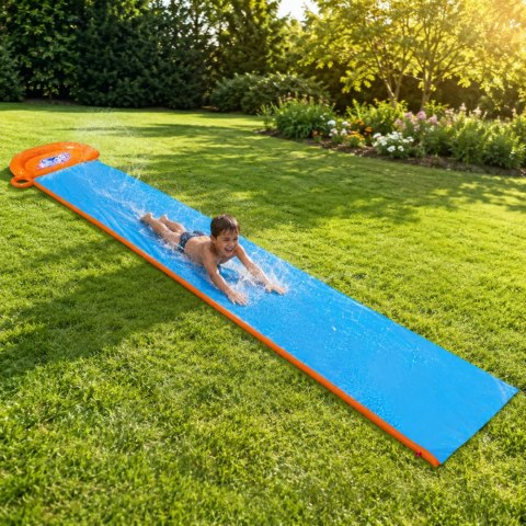Ślizgawka wodna dziecięca jednoosobowa, natryski SplashBoost, basen końcowy, PVC UltraStick, 488 x 82 cm, 3+ KAMAI STRENDPRO