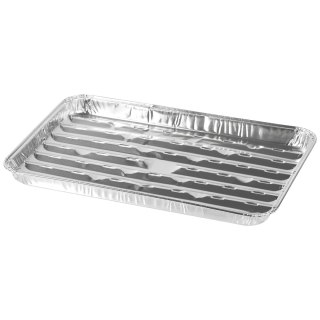 Tacki aluminiowe do grilla, prostokątne, perforowane, zestaw 3 szt., 34x23x2,5 cm KAMAI STRENDPRO