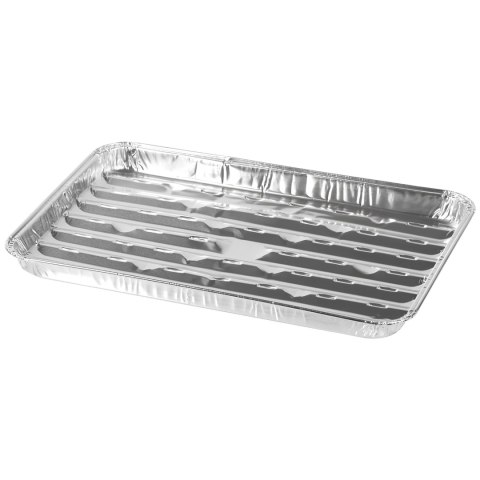 Tacki aluminiowe do grilla, prostokątne, perforowane, zestaw 3 szt., 34x23x2,5 cm KAMAI STRENDPRO