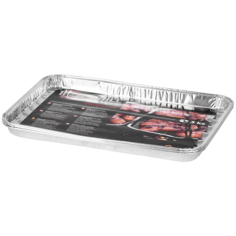 Tacki aluminiowe do grilla, prostokątne, perforowane, zestaw 3 szt., 34x23x2,5 cm KAMAI STRENDPRO