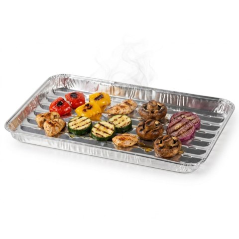 Tacki aluminiowe do grilla, prostokątne, perforowane, zestaw 3 szt., 34x23x2,5 cm KAMAI STRENDPRO
