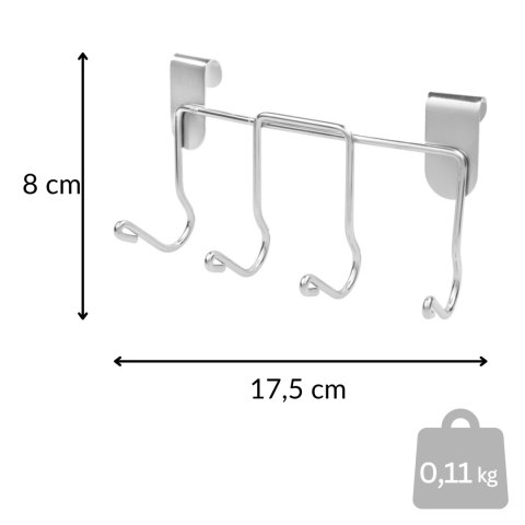 Wieszak na akcesoria grillowe, metalowy, na bok grilla, 17,5x8 cm KAMAI STRENDPRO