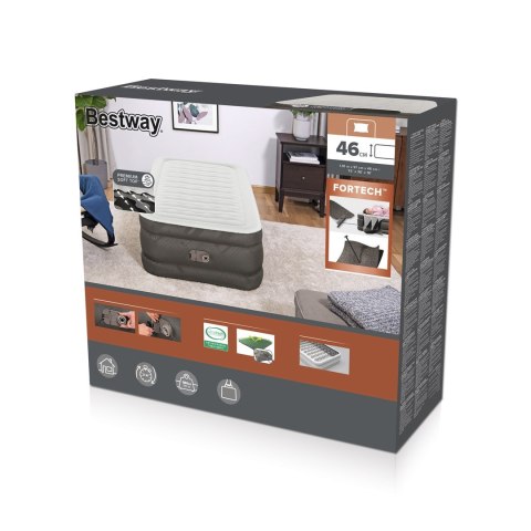 Bestway 69048 / 23 dmuchany materac Pojedynczy materac Szary, Biały Unisex Bestway