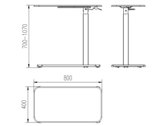 Biurko/Stolik z regulowaną wys. LAPTOP DESK czarny UNIQUE