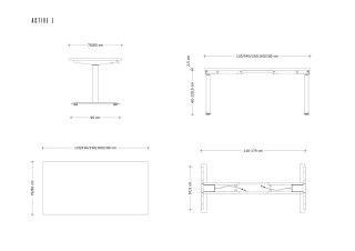 Biurko/Stolik z regulowaną wysokością UNIQUE ACTIVE I 14-C103W-B-140-YZ-13 czarny stelaż blat antracyt, 140X70 cm UNIQUE