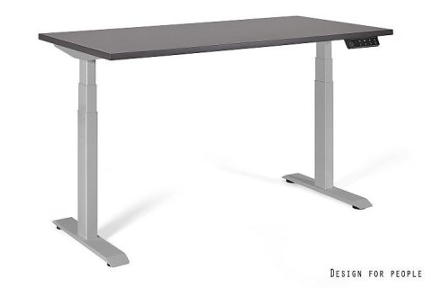 Biurko/Stolik z regulowaną wysokością UNIQUE ACTIVE I 14-C103W-G-140-YZ-13 szary stelaż i blat, 140X70 cm UNIQUE