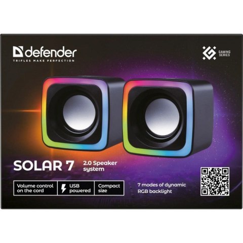 DEFENDER GŁOŚNIKI KOMPUTEROWE SOLAR 7 2.0 6W USB 65117 Defender