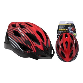 Dunlop - Kask rowerowy MTB regulowany rozmiar M 55-58 cm (Czerwono-Czarny) Dunlop