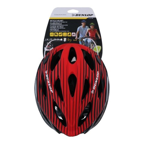 Dunlop - Kask rowerowy MTB regulowany rozmiar M 55-58 cm (Czerwono-Czarny) Dunlop
