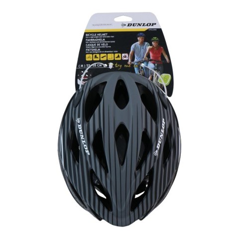 Dunlop - Kask rowerowy MTB regulowany rozmiar M 55-58 cm (Szaro-Czarny) Dunlop