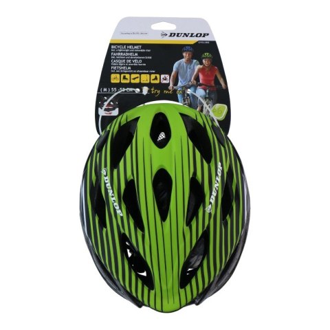 Dunlop - Kask rowerowy MTB regulowany rozmiar M 55-58 cm (Zielono-Czarny) Dunlop