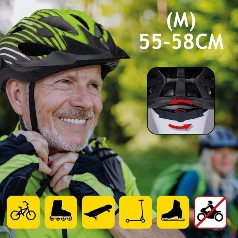 Dunlop - Kask rowerowy MTB regulowany rozmiar M 55-58 cm (Zielono-Czarny) Dunlop