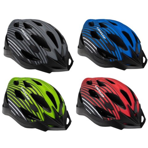 Dunlop - Kask rowerowy MTB regulowany rozmiar M 55-58 cm (Zielono-Czarny) Dunlop