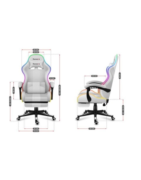 FOTEL GAMINGOWY HUZARO FORCE 4.7 RGB White Huzaro
