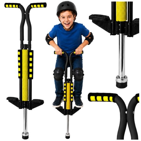 Skoczek Drążek Pogo Do Skakania Dla Dzieci Jump Stick Do 70kg Żółty LEAN TOYS