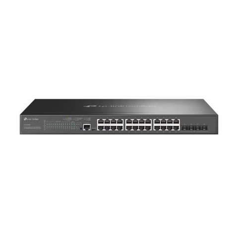 TP-Link Omada SG3428XMP przełącznik sieciowy Zarządzany L2+ Gigabit Ethernet (10/100/1000) Obsługa PoE 1U Czarny TP-LINK
