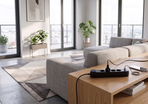 Urządzenie zabezp. p.przepięciowe SPD/przeciążeniowe ART" FU810 z wył.4 gniazda-10A-2USB A+C-2.6A-czarny-1,5m-3x1,0mm2 ART