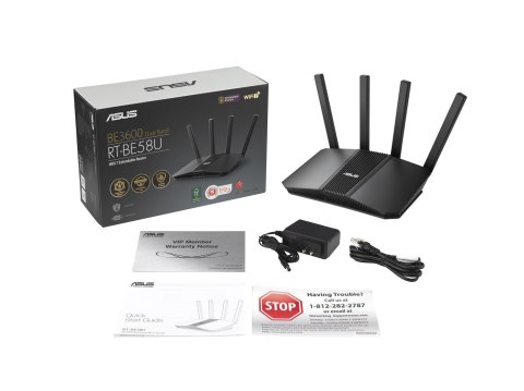 ASUS RT-BE58U Router stołowy Dual Band Wi-Fi 7 3600 Mbit/s Czarny No name