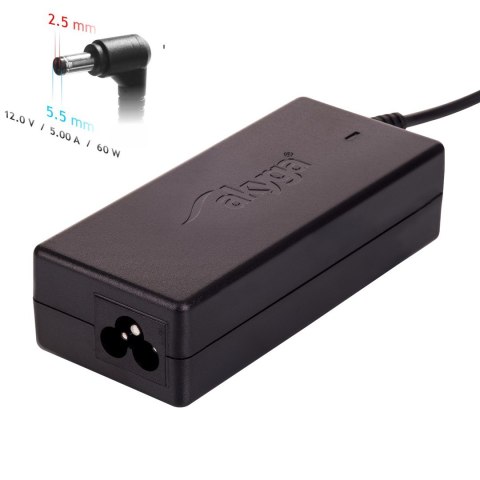 Akyga AK-ND-30 adapter zasilający/ inwentor Wewnętrzna 60 W Czarny Akyga