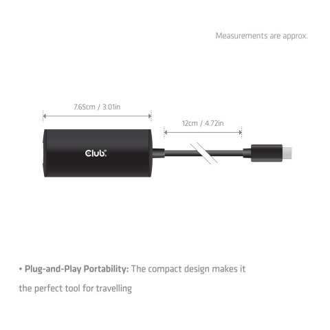 Club3D Adapter USB-C > RJ45 10Gbps St/Bu retail Club 3D