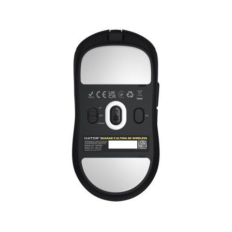HATOR Quasar 3 Ultima 8K Wireless myszka Gaming Po prawej stronie RF Wireless + Bluetooth + USB Type-C Optyczny 30000 DPI No name