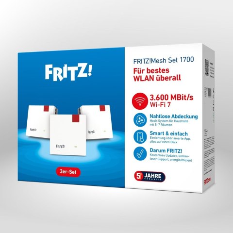 Mesh Set 20003133 siatkowy system wi-fi Dual-band (2.4 GHz/5 GHz) Wi-Fi 7 (802.11be) Biały 1 Wewnętrzny No name