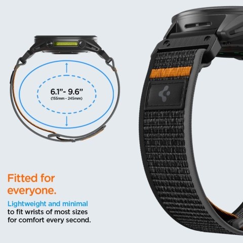 Spigen Athlex Air - Pasek do Garmin QuickFit 22 mm (Active Black / Orange) Spigen