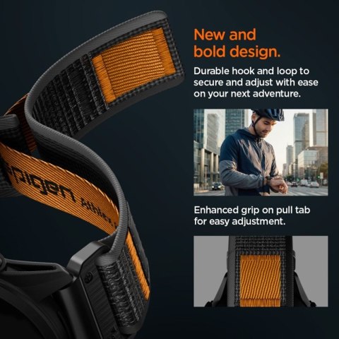 Spigen Athlex Air - Pasek do Garmin QuickFit 22 mm (Active Black / Orange) Spigen