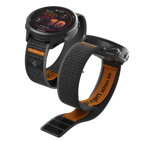 Spigen Athlex Air - Pasek do Garmin QuickRelease 22 mm (Active Black / Orange) Spigen