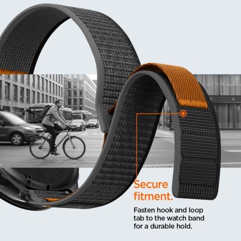 Spigen Athlex Air - Pasek do Garmin QuickRelease 22 mm (Active Black / Orange) Spigen