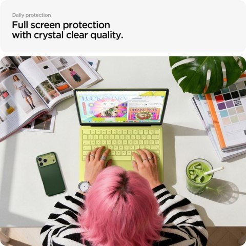 Spigen Glas.tR Slim FC - Szkło hartowane do MacBook Neo (Czarna ramka) Spigen