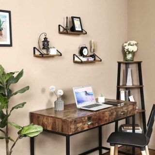 Zestaw 3 półek wiszących drewniane Loft LEOBERT