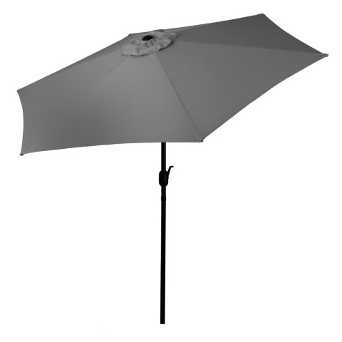 Duży parasol ogrodowy skośny łamany z korbą 6 żeber szary 270 cm MultiGarden MultiGarden